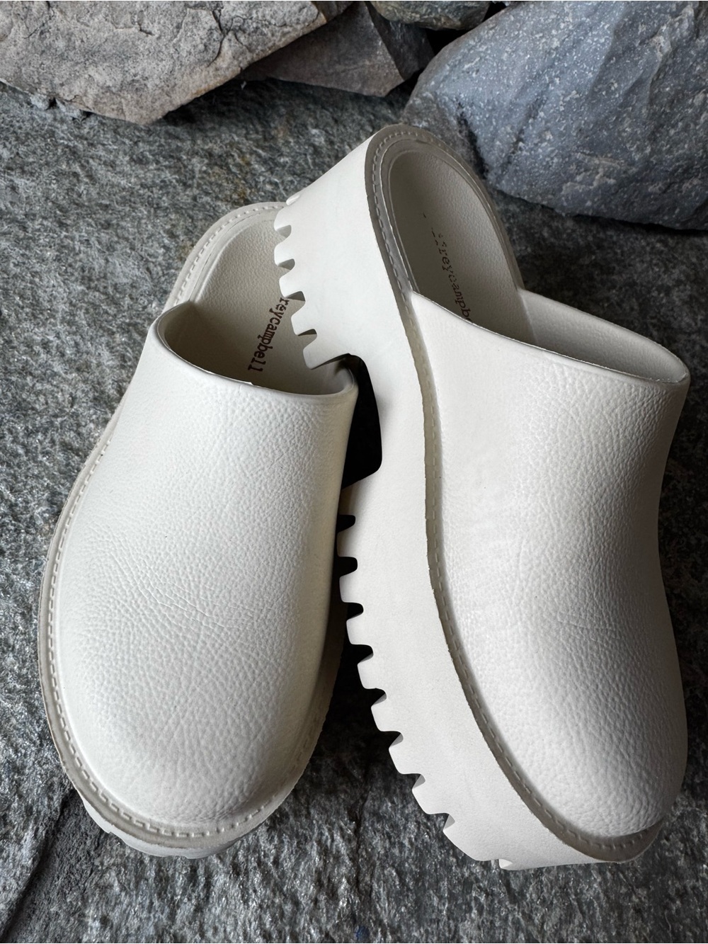 Jeffrey Campbell Ecru Clogge Platform Clog Sliders Mules Size 7/38 - Picture 8 of 12